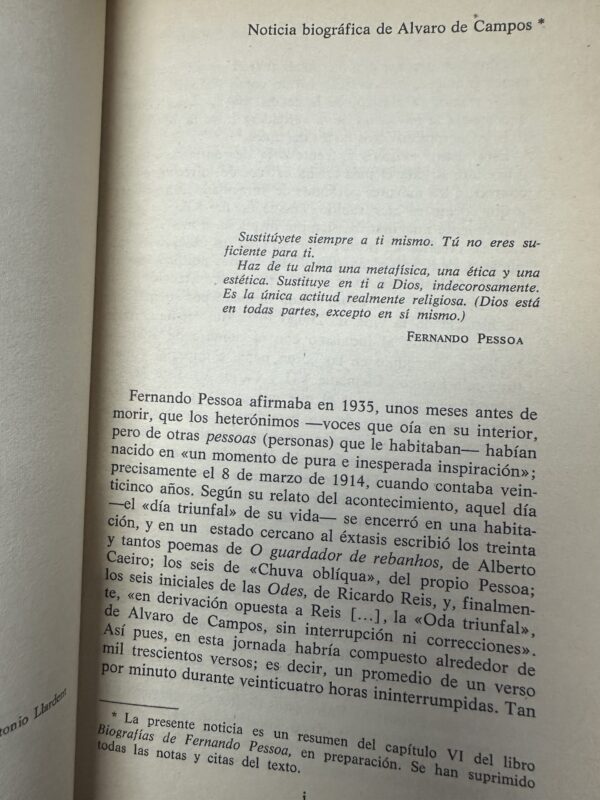 Antología de Álvaro de Campos Fernando Pessoa