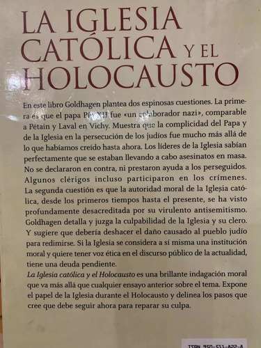 La Iglesia Católica Y El Holocausto Daniel Jonah Goldhagen