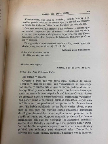 Epistolario De Sabio Mutis Guillermo Hernández De Alba