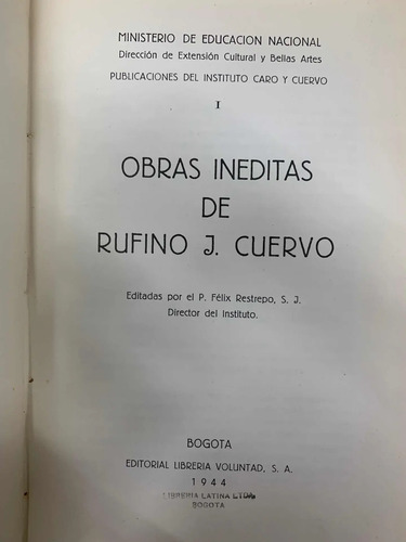 Obras Inéditas Rufino J. Cuervo