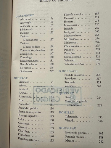Breve Antología De La Enciclopedia Diderot Y Dalambert