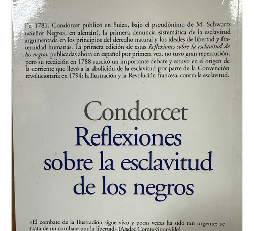 Libro Reflexiones Sobre La Esclavitud De Los Negros