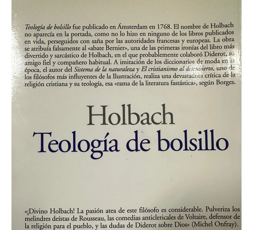 Libro Teología De Bolsillo Holbach