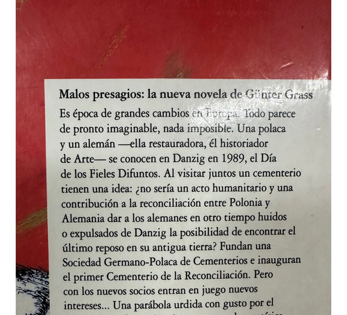 Libro Malos Presagios Gunter Grass