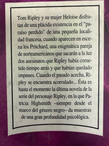 Ripley En Peligro Patricia Highsmith