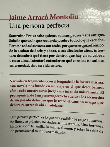 Una Persona Perfecta Jaime Arracó Montoliu