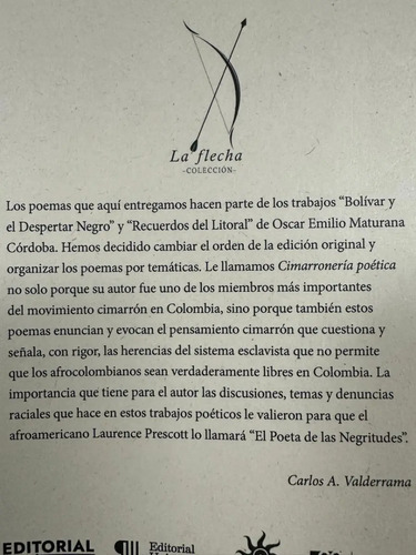Cimarronería Poética Oscar Maturana Córdoba