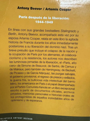 París Después De La Liberación Antony Beevor