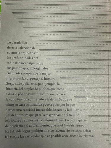 Libro Del Tedio José Ardila