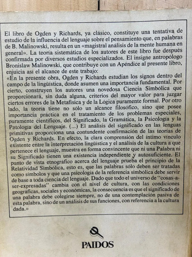 El Significado Del Significado C K. Ogden Y I.a. Richards