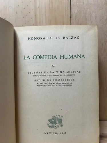 La Comedia Humana Xiv Vida Militar Honorato De Balzac