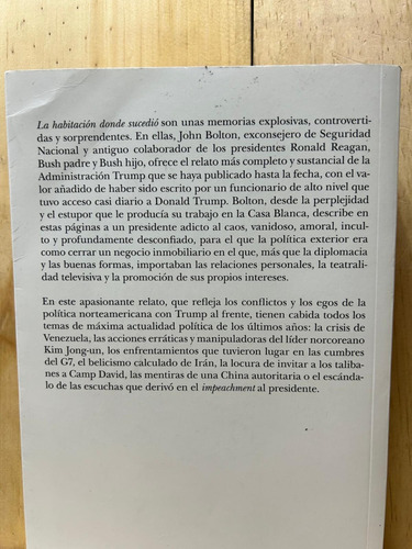 La Habitación Donde Sucedió John Bolton