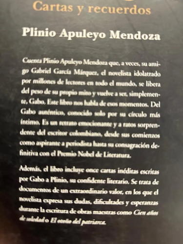 Gabo Cartas Y Recuerdos Plinio Apileyo Mendoza