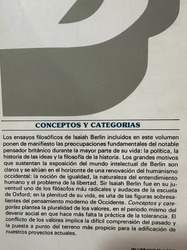 Conceptos Y Categorías Ensayos Filosóficos Isaiah Berlín