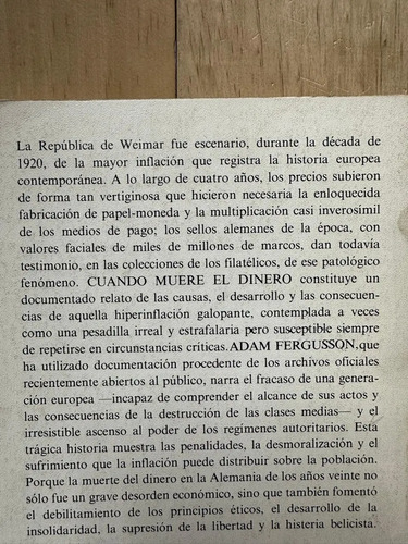 Cuando Muere El Dinero Adam Fergusson