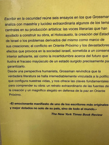 Escribir En La Oscuridad David Grossman