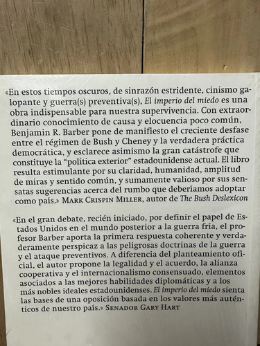 El Ímpetu Del Miedo Benjamin R Barber