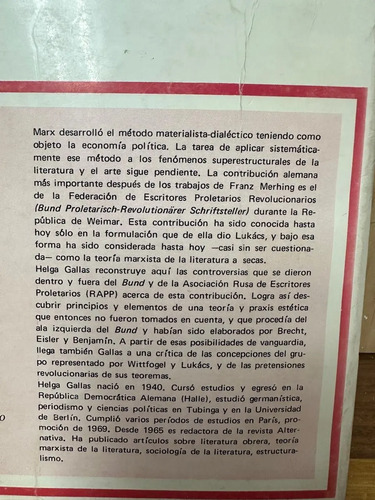 Teoría Marxista De La Literatura Helga Gallas