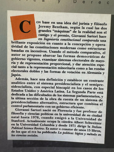 Ingeniería Constitucional Comparada - Giovanni Sartori