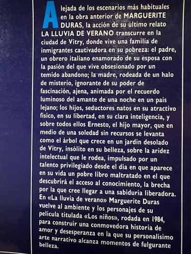 La Lluvia Del Verano - Marguerite Duras