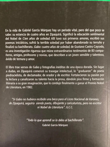 producto_639279588672545322_1 Gabo: Cuatro Años De Soledad - Gustavo Castro Caycedo