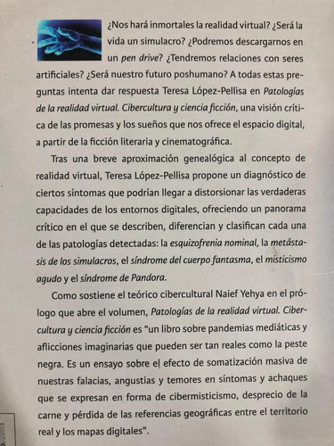 producto_639279589025706159_1 Patologías De La Realidad Virtual - Teresa López-pellisa
