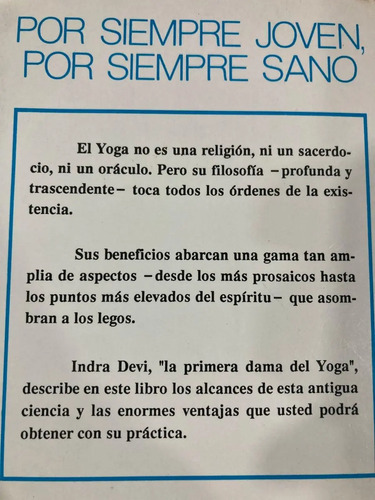producto_639279591164707262_1 Yoga Por Siempre Joven Por Siempre Sano - Indra Devi