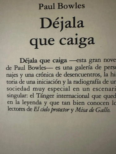Déjala Que Caiga - Paul Bowles