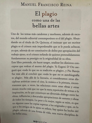 producto_639279596449286077_1 El Plagio Como Una De Las Bellas Artes - Manuel F. Reina
