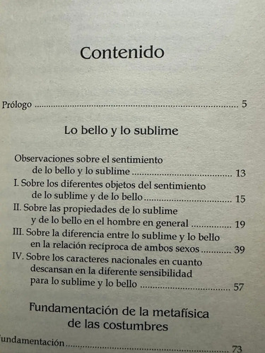 Lo Bello Y Lo Sublime - Immanuel Kant