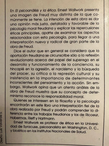 producto_639279598715053345_1 El Psicoanálisis Y La Ética - Ernest Wallwork