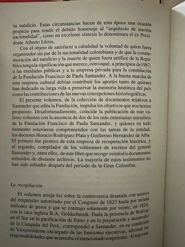 Santander Y Los Emprestitos De La Gran Colombia 1822 - 1828