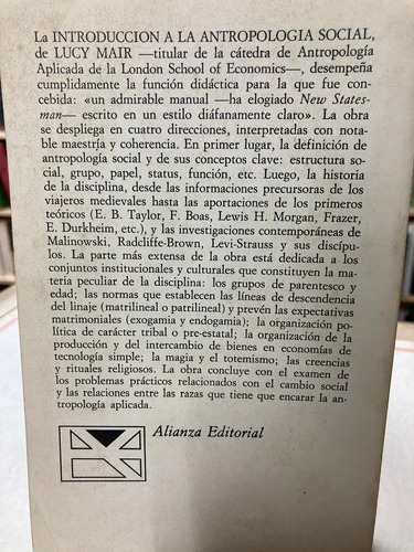 Introducción A La Antropología Social - Lucy Mair