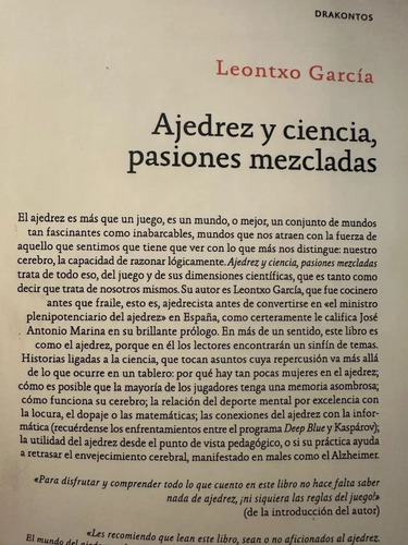 producto_639279604918597848_1 Ajedrez Y Ciencia, Pasiones Mezcladas - Leontxo García