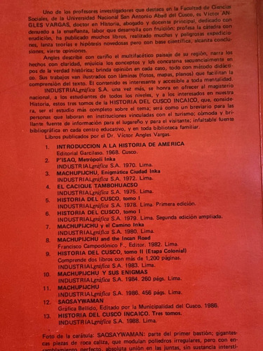 Historia Del Cusco Incaico (3 Tomos) - Victor Angeles Vargas