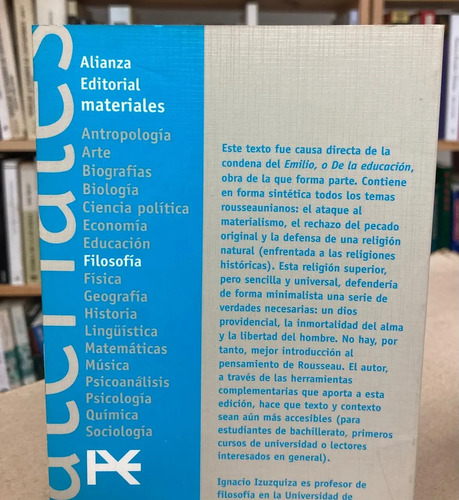 La Profesión De Fe Del Vicario Saboyano De Jean-jacques Rous