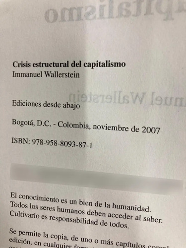 La Crisis Estructural Del Capitalismo - Immanuel Wallerstein