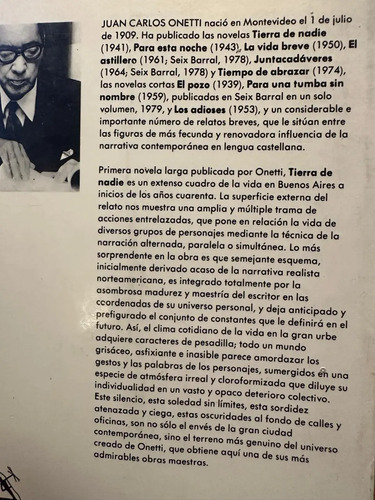 Tierra De Nadie - Juan Carlos Onetti