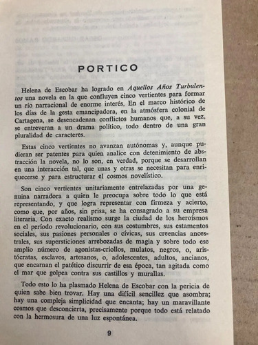 Aquellos Años Turbulentos - Helena De La Espriella De Escoba