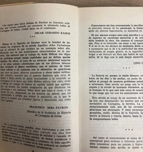Aquellos Años Turbulentos - Helena De La Espriella De Escoba