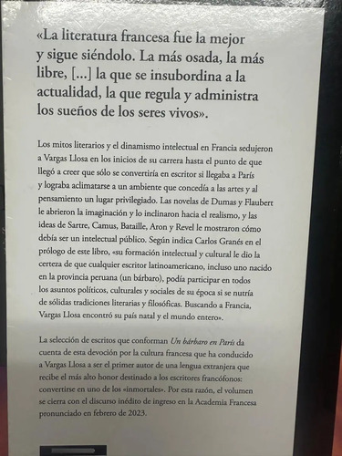 Un Bárbaro En París - Mario Vargas Llosa