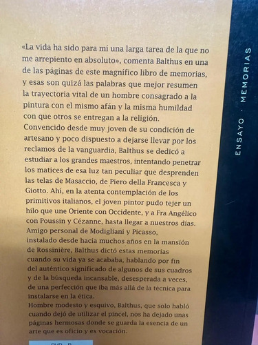 Balthus: Memorias / Edición De Alain Vircondelet