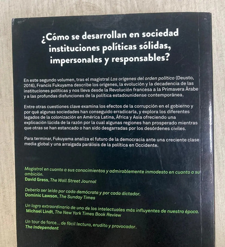 Orden Y Decadencia De La Política - Francis Fukuyama