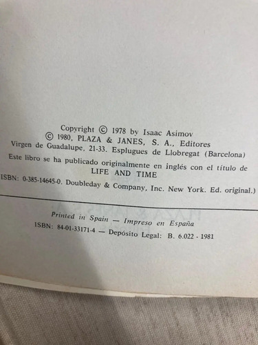 Vida Y Tiempo - Isaac Asimov