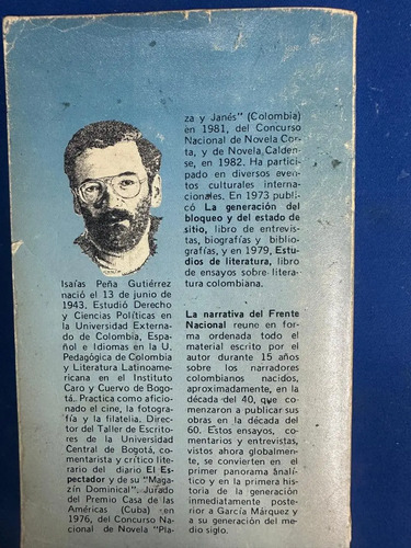 La Narrativa Del Frente Nacional - Isaías Peña Gutierrez
