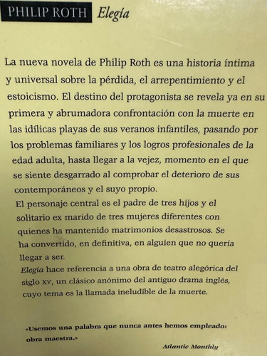 Elegía - Phillips Roth