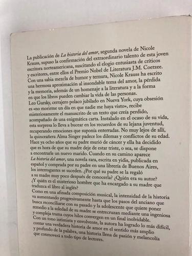 La Historia Del Amor -  Nicole Krauss