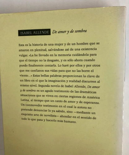 De Amor Y Sombra - Isabel Allende