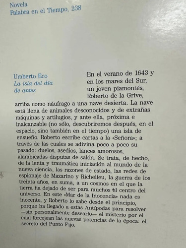 La Isla Del Día De Antes - Umberto Eco