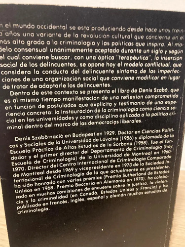 Criminología Y Política En Materia Criminal - Denis Szabo